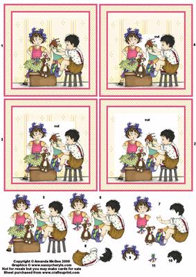 The Barber Inverted Pyramage with Decoupage
