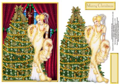 A Deco Christmas A5 Card Front