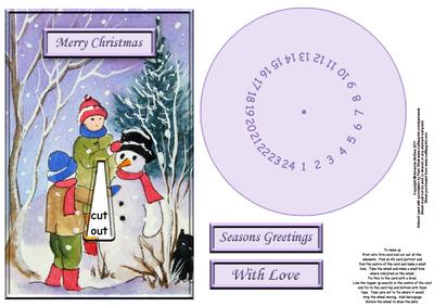 Lets Build a Snowman Advent Wheel Card