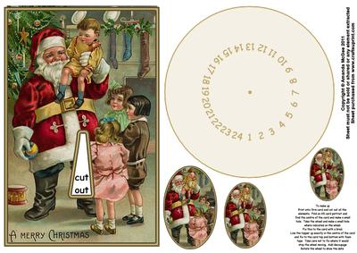 Visiting Santa Advent Wheel Card