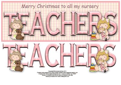 Merry Christmas to My Nursery Teachers Large Dl Word Card