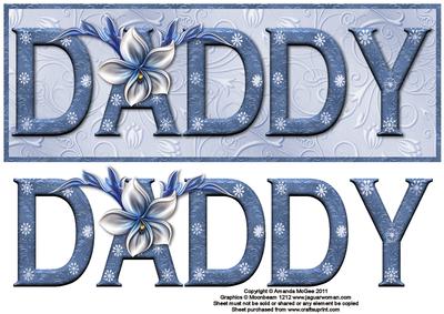 Blue Flower Daddy Large Dl Card Front