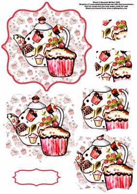 Cup of Tea and a Cupcake Fancy Pyramid Sheet