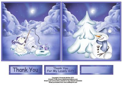 Winter Fun "thank You for My Lovely Gift" Toppers 2