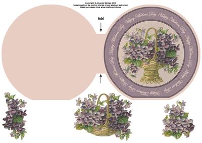 Lilac Flowers "happy Mothers Day" Wordaround Card with Dec