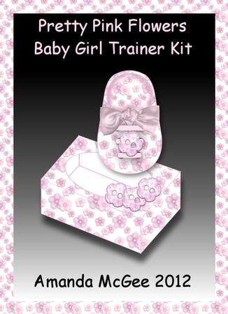 Pretty Pink Flowers Baby Girl Trainer Kit with Box