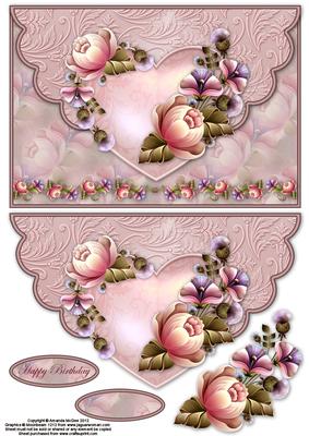 Roses and Thistles Envelope Card with Decouapge