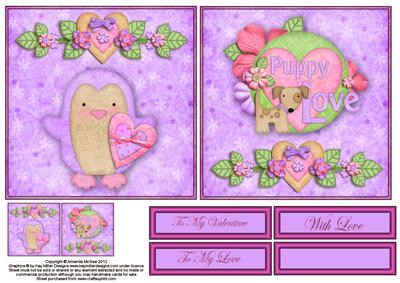 Luv Hearts 6x6 Square Card Fronts
