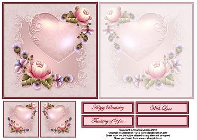 Roses and Thistles 6x6 Square Card Front with Insert Plate
