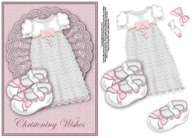 A5 Baby Girl Christening Card Front