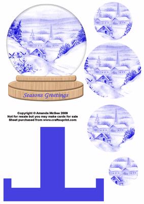 Blue Winter Scene Snow Globe