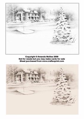 Golf Course in the Winter Scene