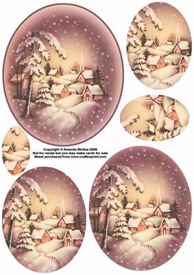 Lilac Winter Scene Pyramid