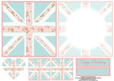 Pink and Blue Shabby Chic Union Flag Topper Sheet