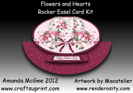 Flowers and Hearts Rocker Easel Card Kit