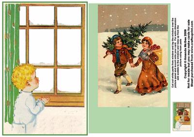Looking Out at Children Collecting the Tree Card Front