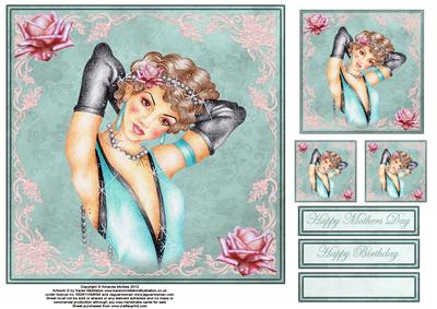 Deco and Roses 8x8 Topper