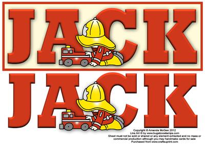 Fireman Jack Large Dl Name Card