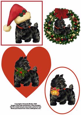 Christmas Scottie Toppers