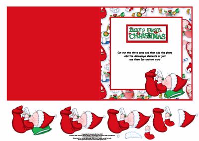 Babys 1st Christmas Photo Card - Baby with Bottle