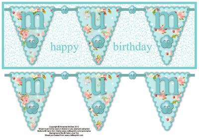 Happy Birthday Mum Large Dl Bunting Card