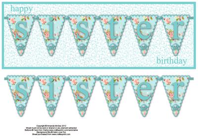 Happy Birthday Sister Large Dl Bunting Card