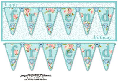 Happy Birthday Friend Large Dl Bunting Card