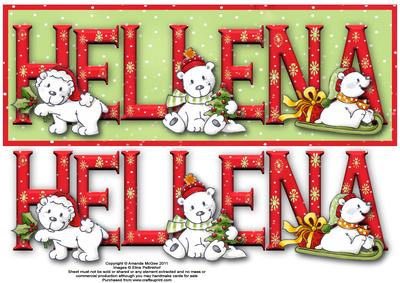 Polar Bear Fun Hellena Large Dl Name Card