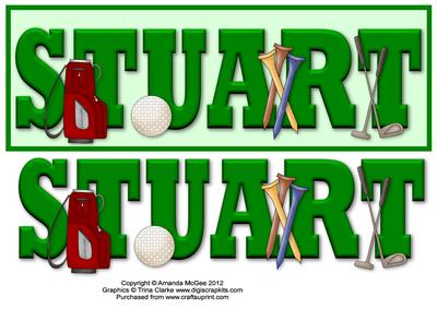 Golfing Fun Stuart Large Dl Name Card