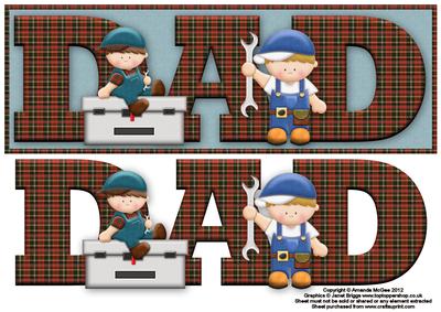 DIY Boy Dad Large Dl Card with Decoupage