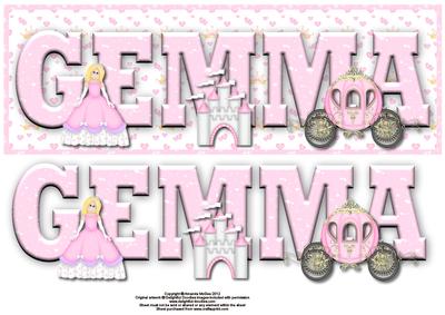 Pretty Princess Gemma Large Dl Name Card