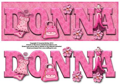So Fashionable Donna Large Dl Name Card