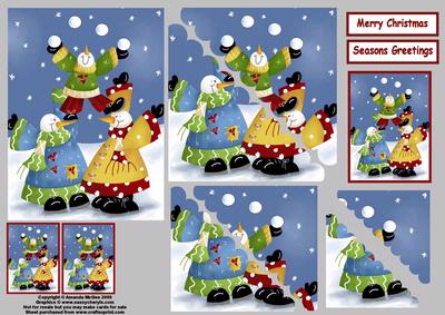 Juggling Snowmen Scallop Corner Stacker