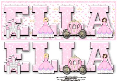 Fairytale Princess Ella Large Dl Name Card