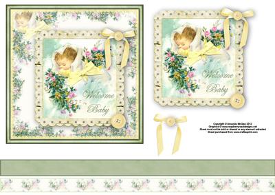 Welcome Baby Vintage Style Topper