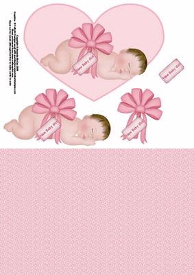 New Baby Girl with Bow Decoupage