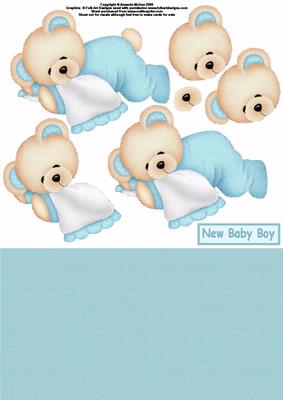 Baby Boy Bear Decoupage