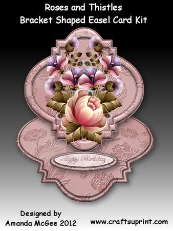 Roses and Thistles Bracket Shaped Easel Card Kit