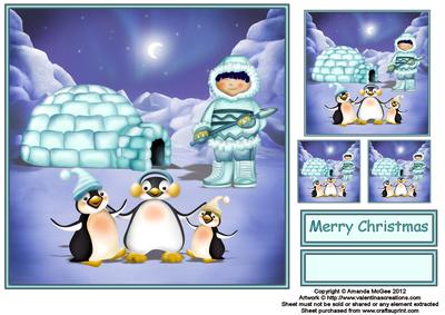 Fun on Ice 8x8 Square Topper Sheet