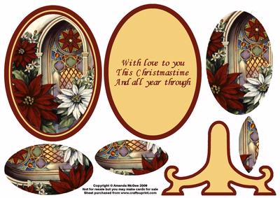 Poinsettia and Church Window Plate Sheet