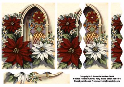 Poinsettia and Church Window Wavy Side Stacker