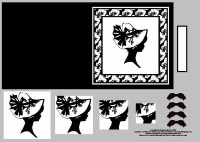 Elegant Lady Silhouette Quick Card and Pyramid