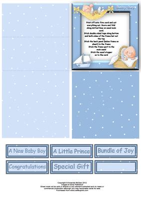Baby Boy Mini Photo Easel Card