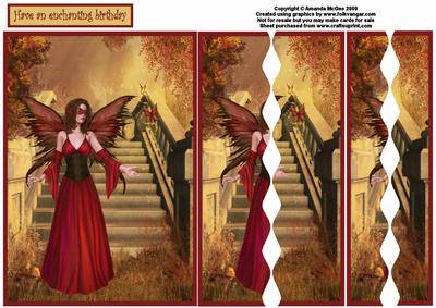 Red Passion Butterfly Fairy Wavy Side Stacker