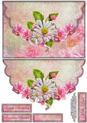 Roses and Daisies Envelope Card