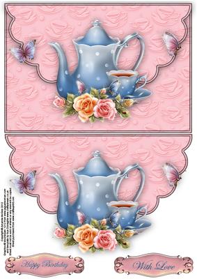 Roses and Teatime Envelope Card