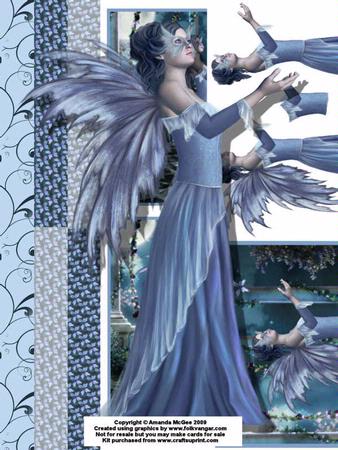 Butterfly Fairy in Blue Card Kit