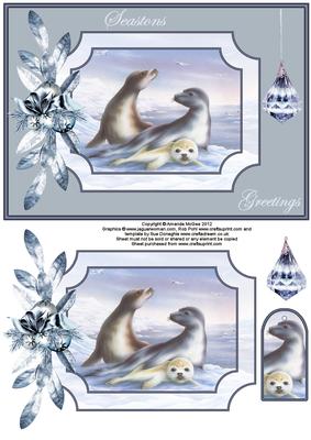 Family of Seals A5 Card Front with Layers