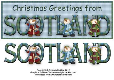 Christmas Greetings from Scotland Large Dl Word Card