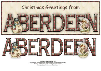 Christmas Greetings from Aberdeen Large Dl Word Card
